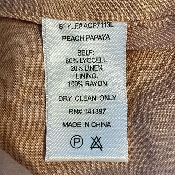 Astr The Label Pacific Pleated Tie Waist Shorts Peach Papaya High Waist M - Picture 7 of 9